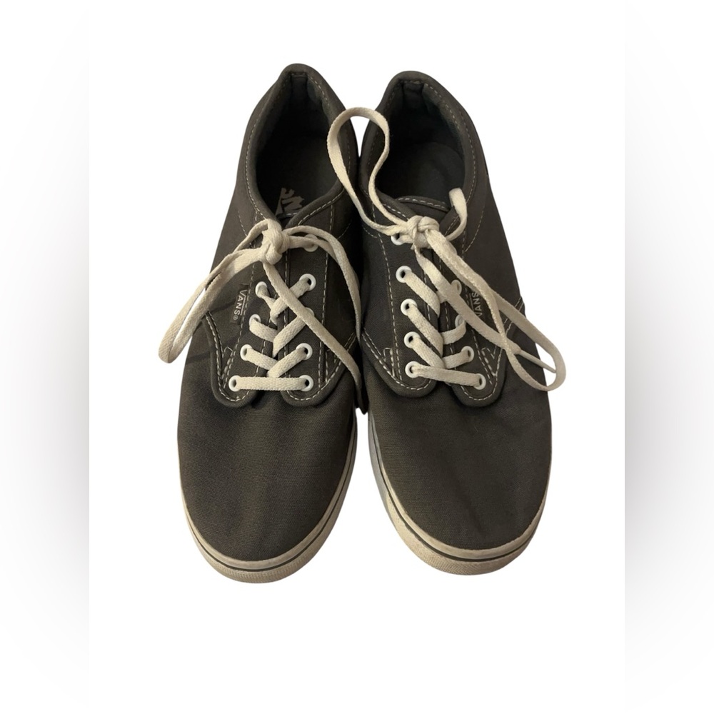 Vans Gray Canvas Sneakers with White Accents